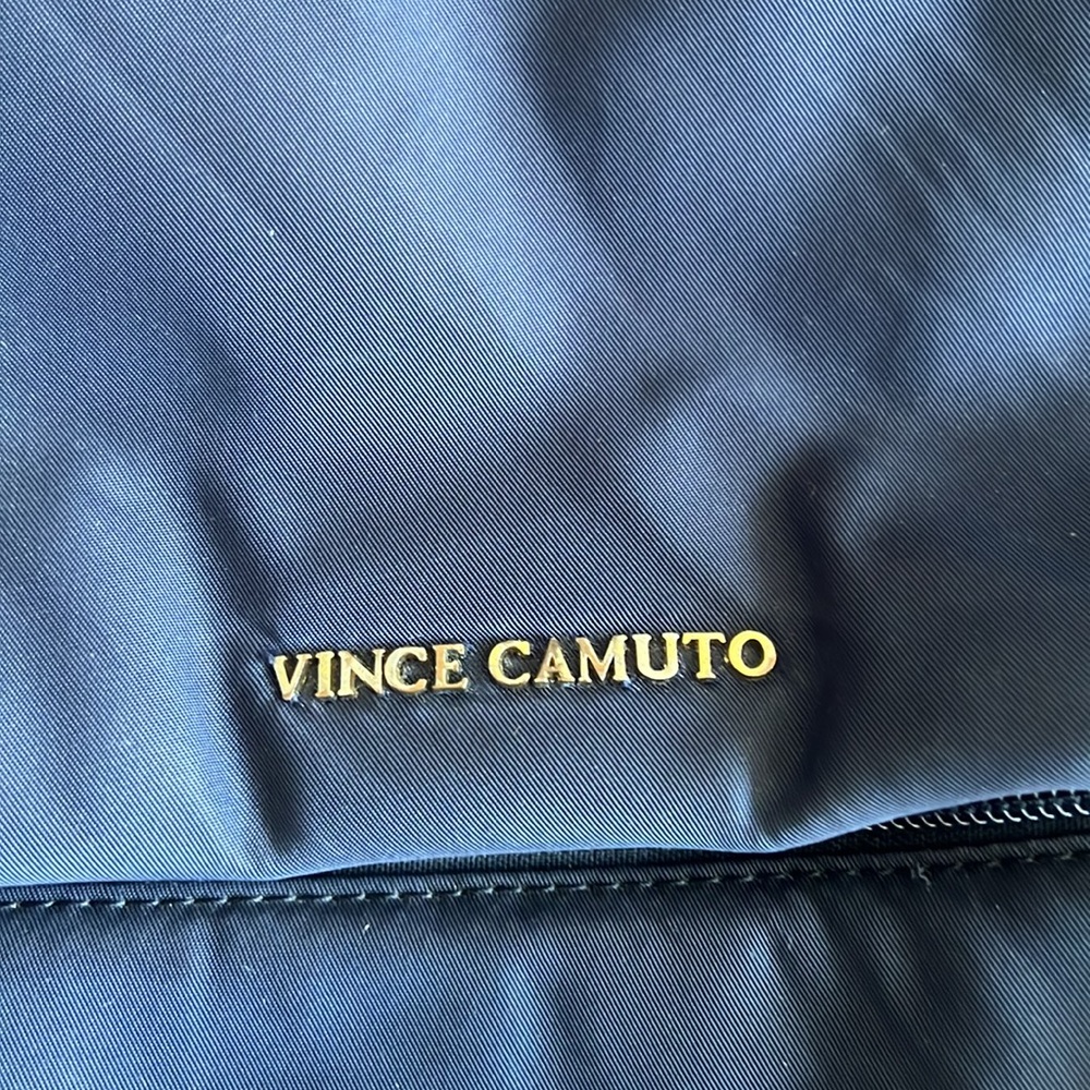 Blue with faux leather brown detail Vince Camuto Backpack nylon - Picture 3 of 10